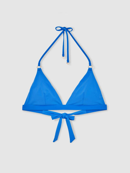 Triangle Halterneck Bikini Top in Cornflower Blue Women | Reiss