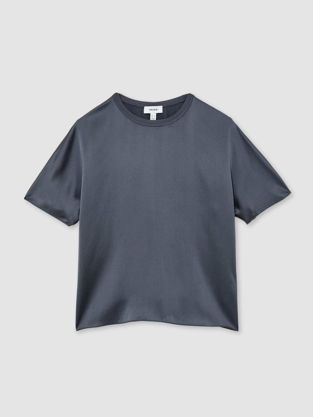 Silk Short-Sleeve Top in Blue Women | Reiss