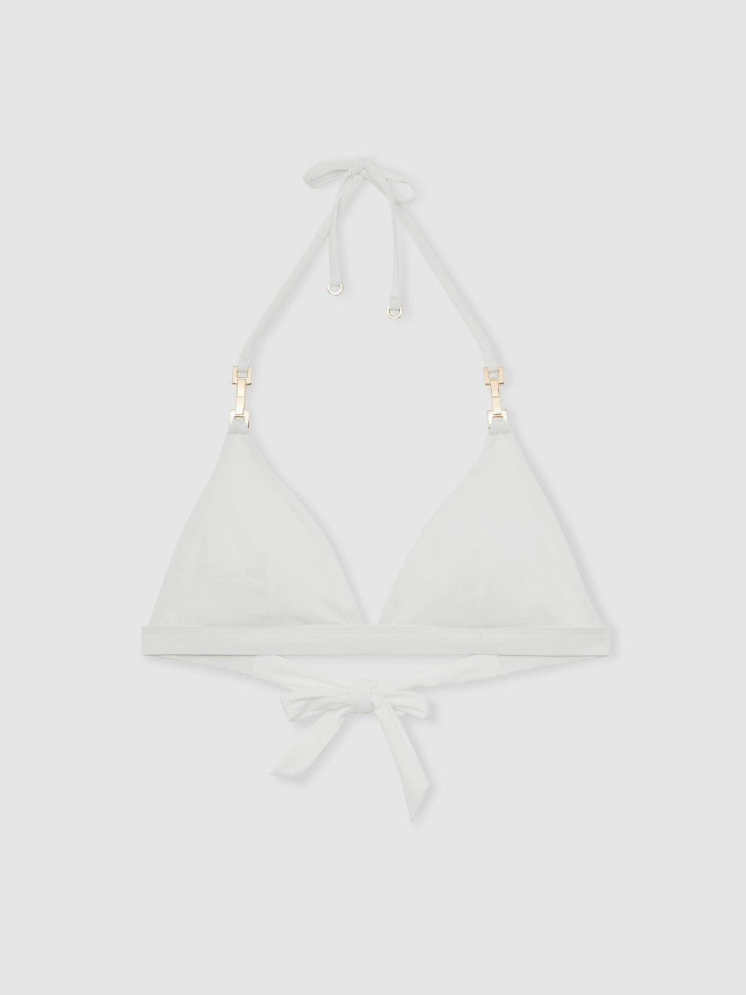 Triangle Halter Neck Bikini Top in White Women | Reiss