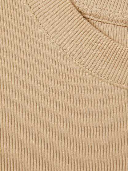 Fine-Rib Ruched Vest Top in Camel Women | Reiss