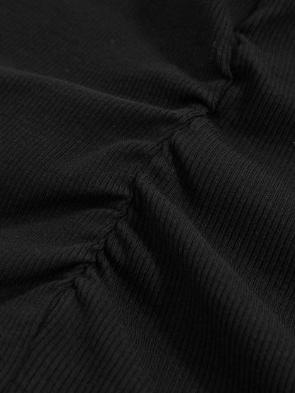 Ribbed Ruched Waist Vest in Black Women | Reiss
