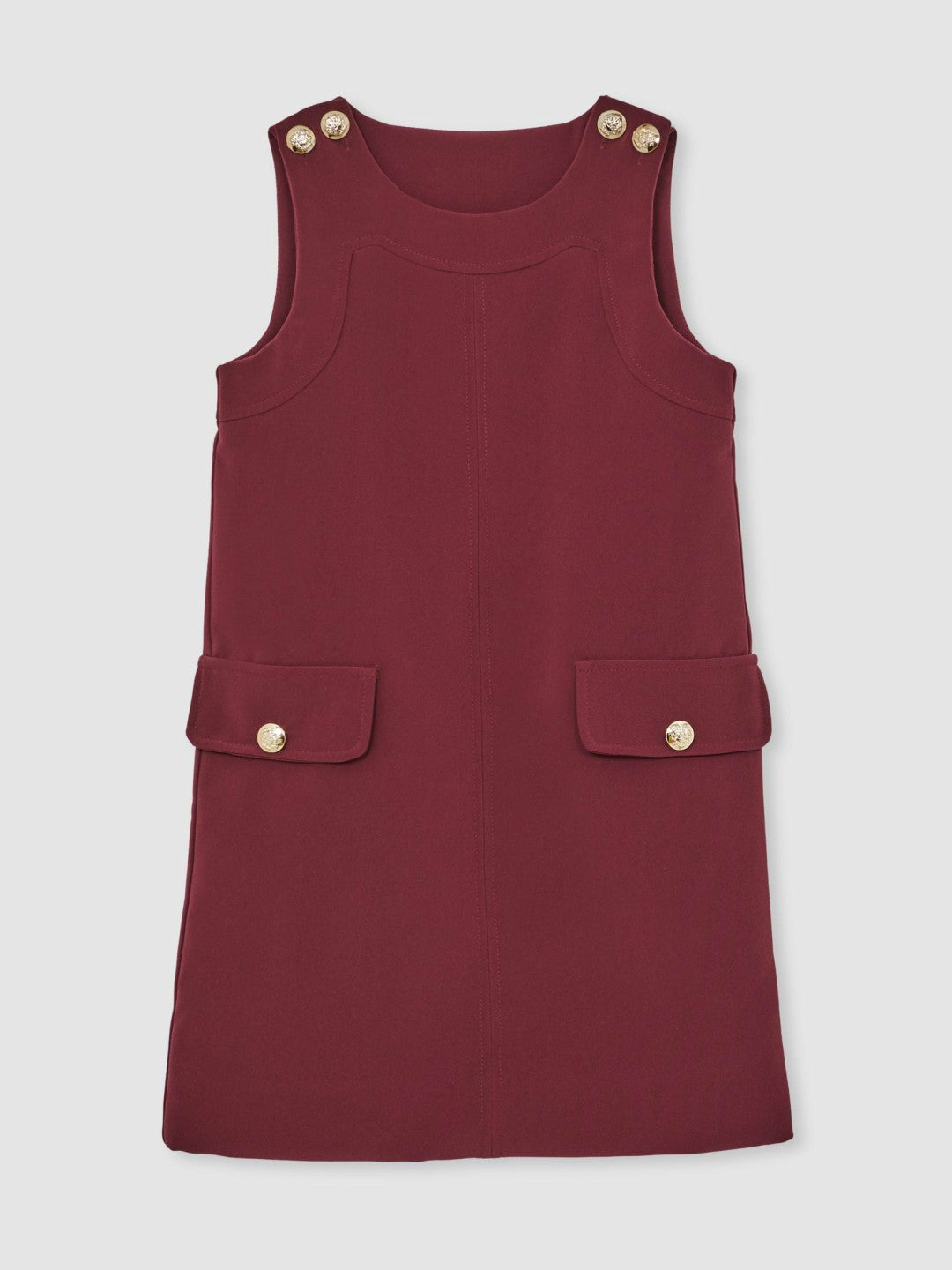 13-14 yrs Button-Detail Sleeveless Shift Dress in Berry Children & Baby | Reiss