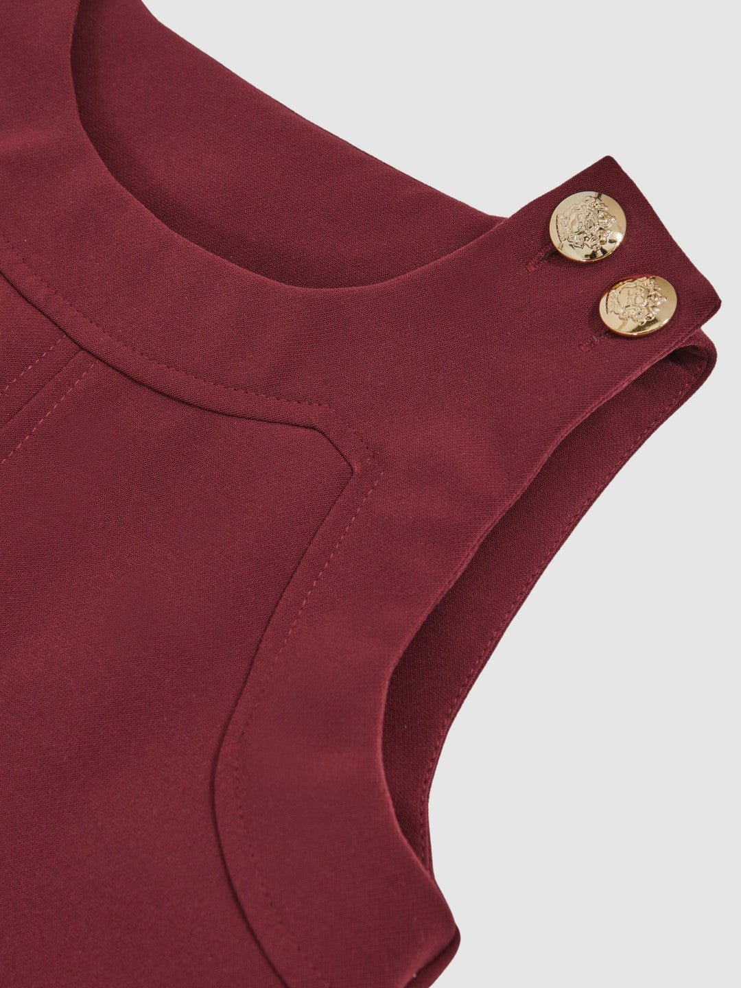 13-14 yrs Button-Detail Sleeveless Shift Dress in Berry Children & Baby | Reiss