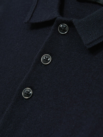 4-9 yrs Merino Wool Long-Sleeve Polo Shirt in Navy Children & Baby | Reiss
