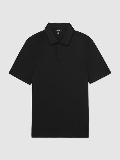 Cotton Short-Sleeve Polo Shirt in Black Men | Reiss