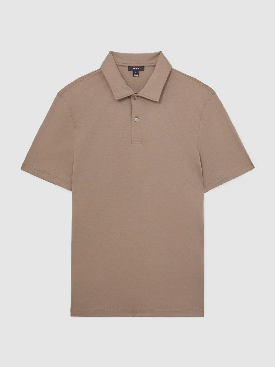 Cotton Short-Sleeve Polo Shirt in Taupe Brown Men | Reiss