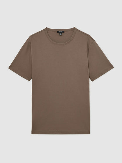 Airwater-Cotton Crew-Neck T-Shirt in Taupe Brown Men | Reiss