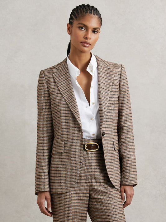 Jacket in Neutral Check Women | Reiss