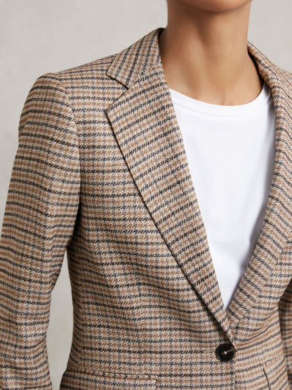 Jacket in Neutral Check Women | Reiss