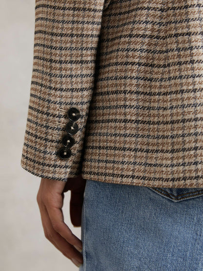 Jacket in Neutral Check Women | Reiss
