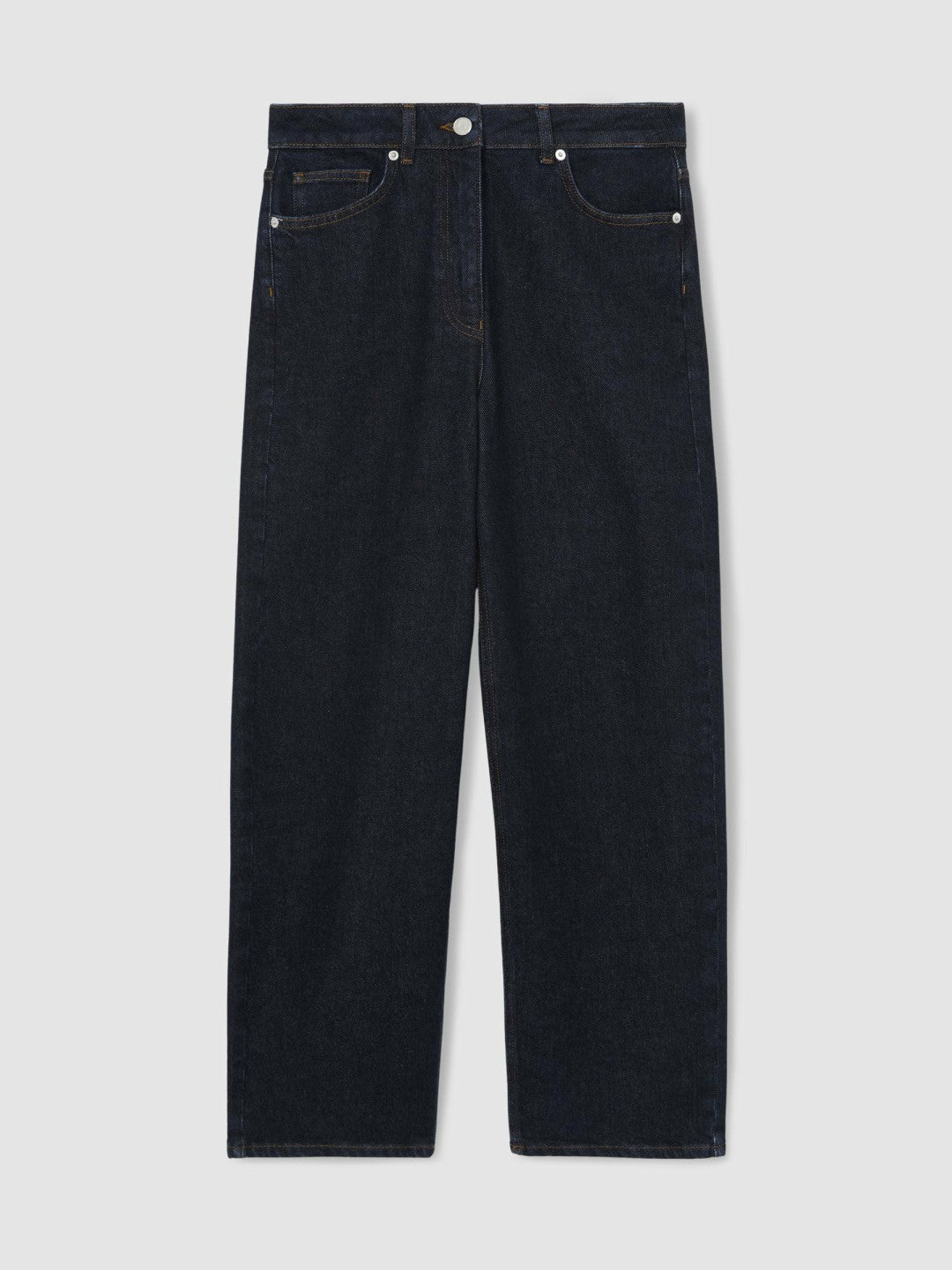 Petite Mid-Rise Straight-Leg Jeans in Dark Blue Women | Reiss