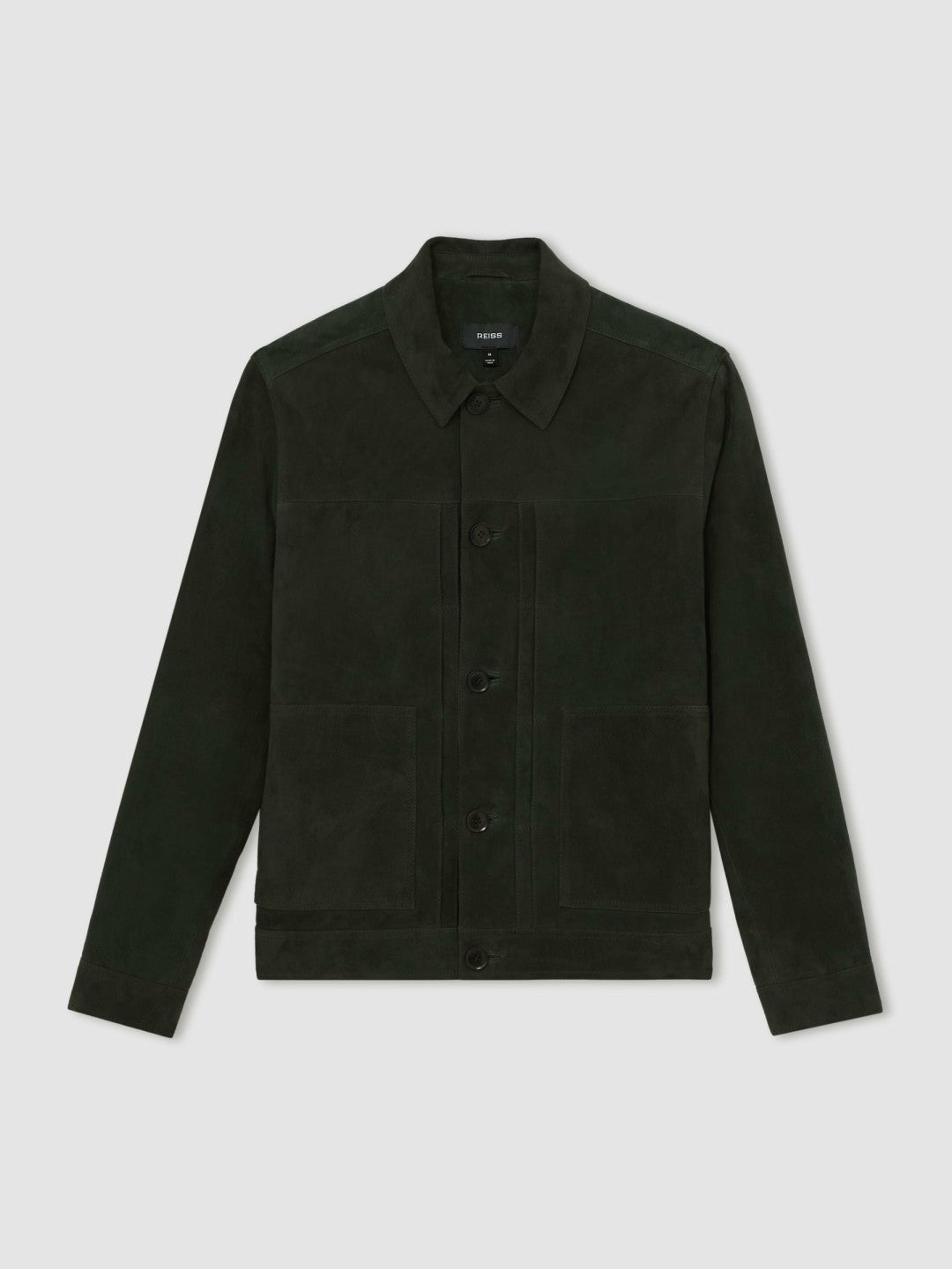 Suede Worker Jacket in Dark Green Men | Reiss