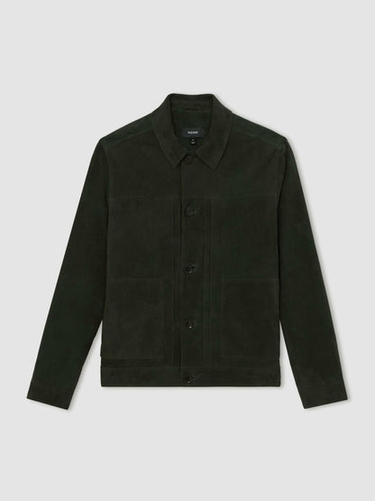 Suede Worker Jacket in Dark Green Men | Reiss