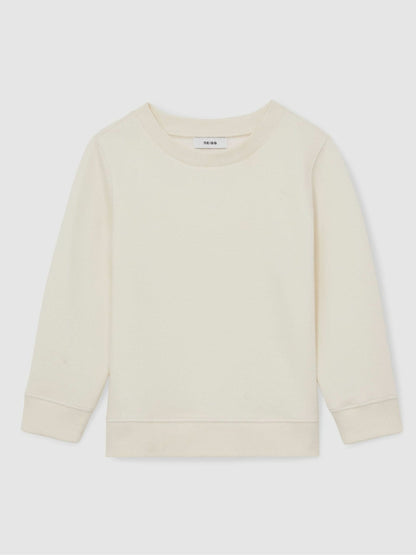 3-9 yrs Cotton-Blend Textured Sweatshirt in Off White Children & Baby | Reiss