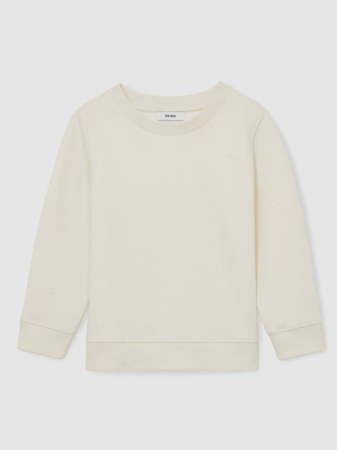 9-13 yrs Cotton-Blend Textured Sweatshirt in Off White Children & Baby | Reiss