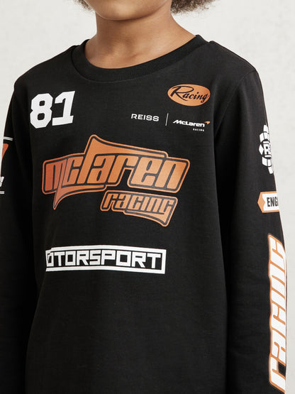 13-14 yrs McLaren F1 Team Cotton Logo T-Shirt Unisex Fit in Black Children & Baby | Reiss