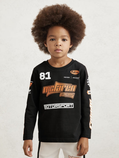 13-14 yrs McLaren F1 Team Cotton Logo T-Shirt Unisex Fit in Black Children & Baby | Reiss