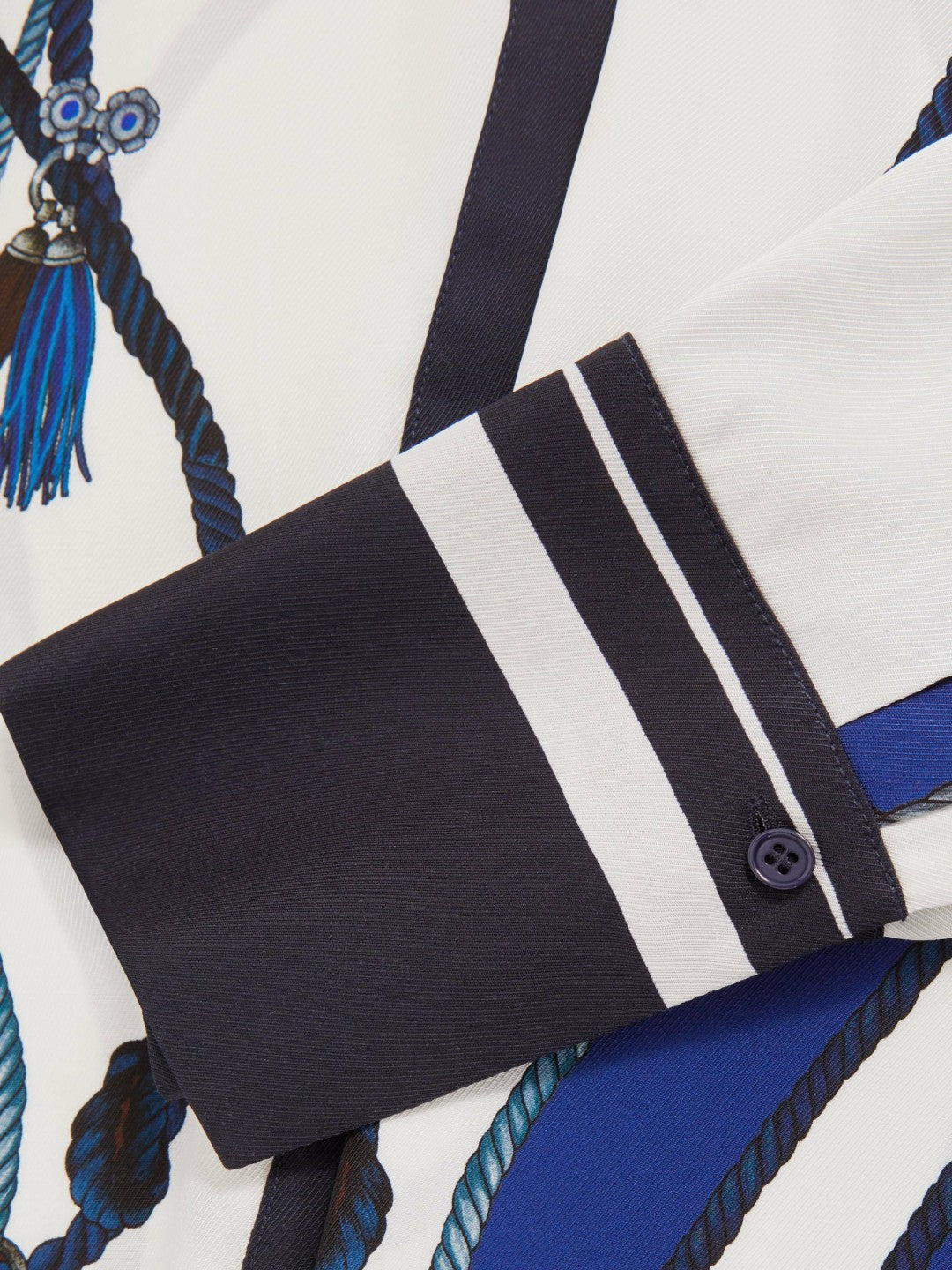 Scarf Print Colourblock Shirt in Navy Women | Reiss