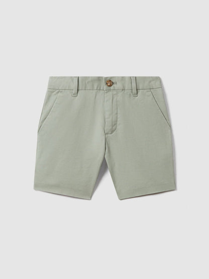 3-9 yrs Cotton Chino Shorts with Stretch in Pistachio Children & Baby | Reiss
