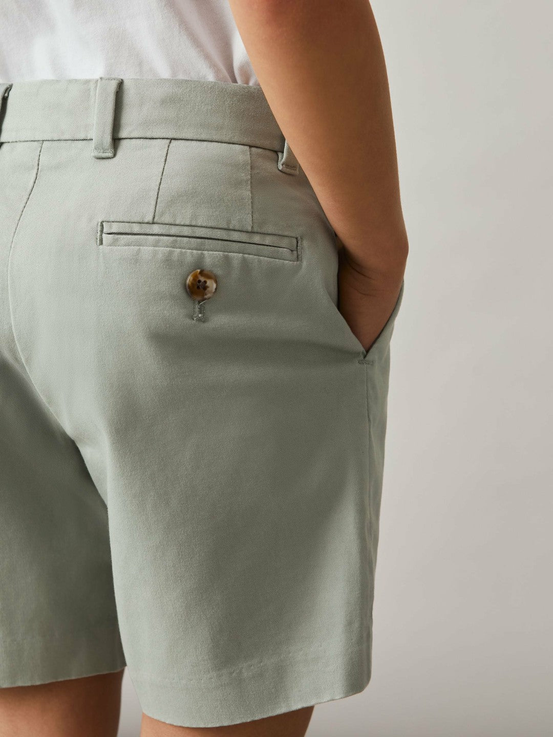 3-9 yrs Cotton Chino Shorts with Stretch in Pistachio Children & Baby | Reiss