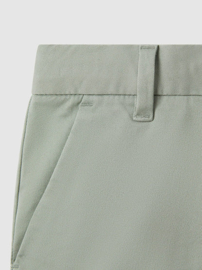 3-9 yrs Cotton Chino Shorts with Stretch in Pistachio Children & Baby | Reiss