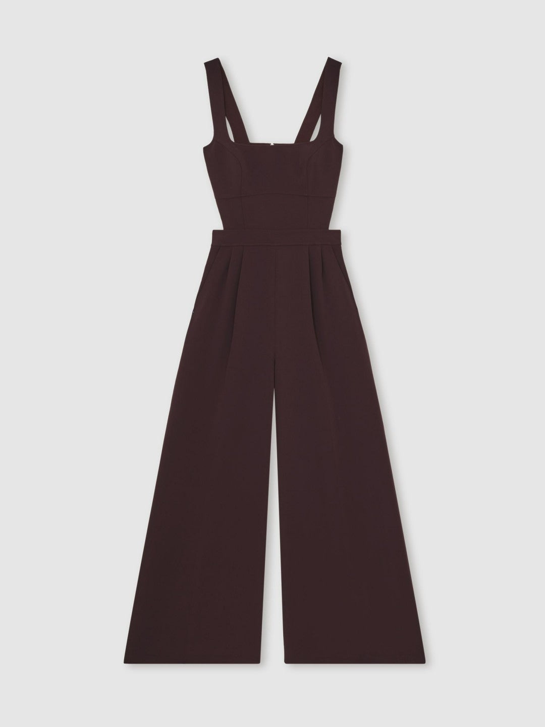 Wide-Leg Cut-Out Jumpsuit in Burgundy Women | Reiss