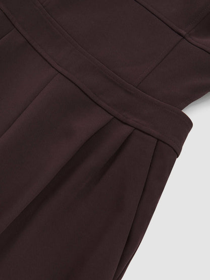 Wide-Leg Cut-Out Jumpsuit in Burgundy Women | Reiss