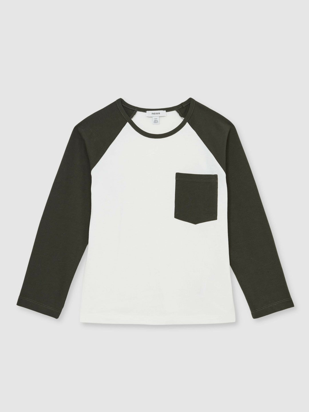 9-13 yrs Cotton Colour-Block Long-Sleeve T-Shirt in Green Children & Baby | Reiss